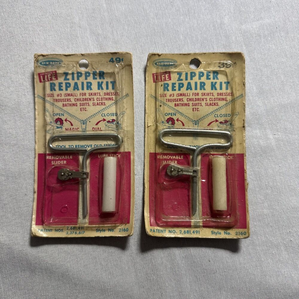 Vintage 1960's Penn Zipper Repair Kit Size #3 Style 2160 Unopened,Elizabeth NJ 2